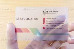 Card visit trong suốt Kim Ha Man